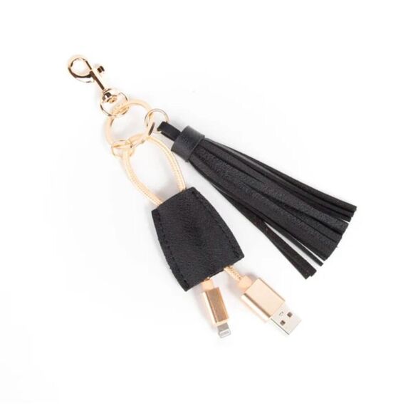 POWER UP IN STYLE - Smartphone Key Chain USB/iPhone Charging Cable w/Tassel. - Picture 12 of 16